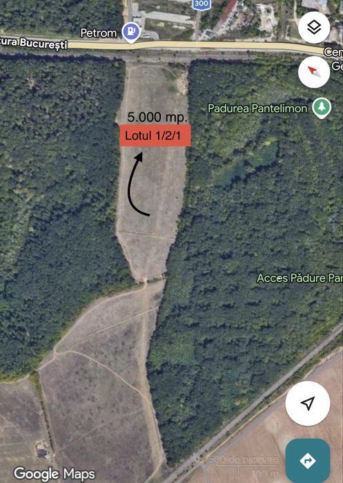 Teren 5.000 mp Pantelimon – Între Pădurile Pustnicu și Pantelimon (Lotul 1/2/1)