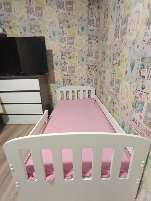 Детско легло с преграда+ чекмедже и матрак 70/140