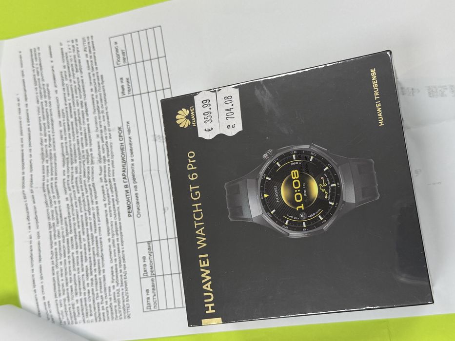 ЗАПЕЧАТАН 46mm Huawei watch GT 6 Pro Гаранция Yettel 2028г. Black GT6