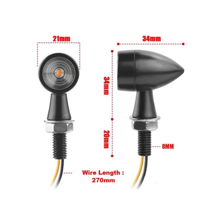 Set 2 semnalizari LED mini glont negre A880