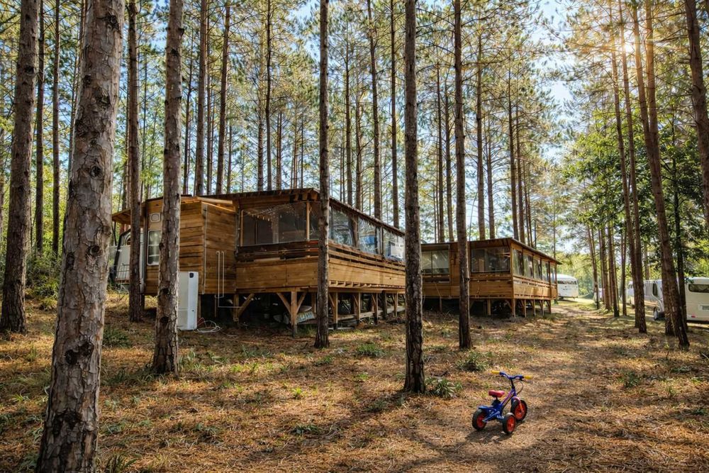 Стационарна Каравана с Веранда на къмпинг "Якото Място"