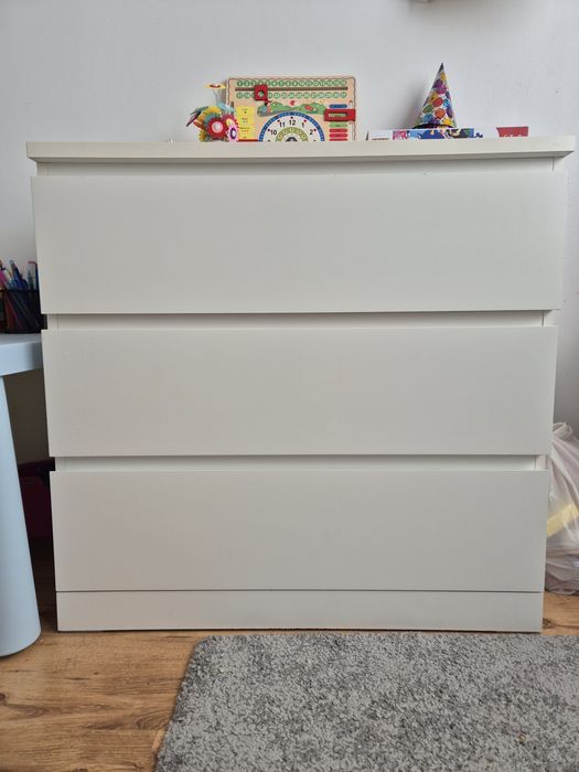 Comodă IKEA albă cu 3 sertare