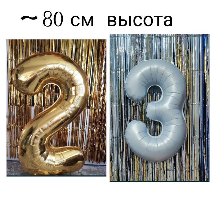 Фольгированные шары цифры 2 и 3