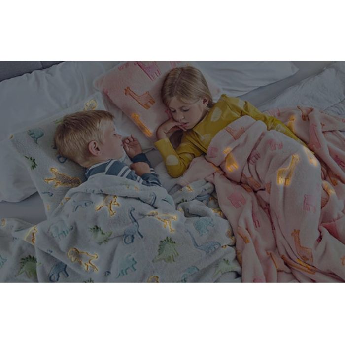 Детски комплект Dormeo Warm Hug (одеало и възглавница) - динозаври