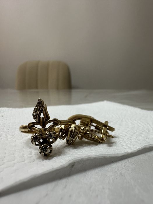 Зеленый Van cleef комплект золото,браслет