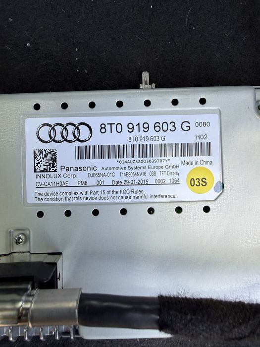 Оригинален Дисплей с Рамка за Audi Q5 (8R) фейслифт | 8T0919603G | 8R1857186R