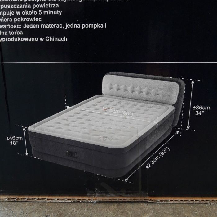 INTEX Надувной кровать Двухспальная (236×152×86). БЕСПЛАТНО Доставка.
