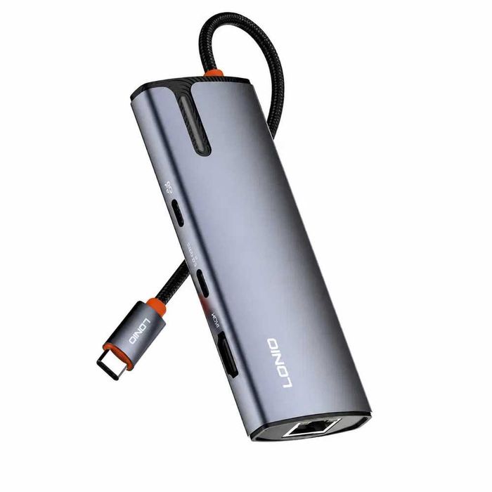 Hub, Хаб 8 in 1 LDNIO DS-18H USB-C Hub Adapter. Есть доставка