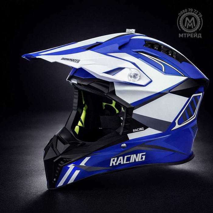 Кросова каска RACING, Full Face, DOT Сертификат, Размер: S; M; L; XL