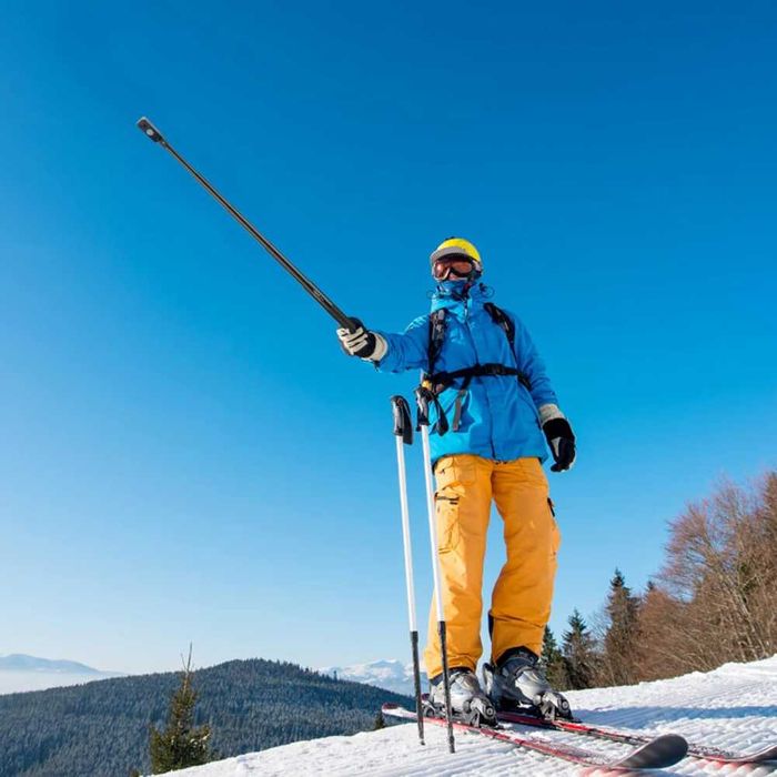 HSU 2м разтегателен алуминиев невидим селфи стик за Insta360 и GoPro