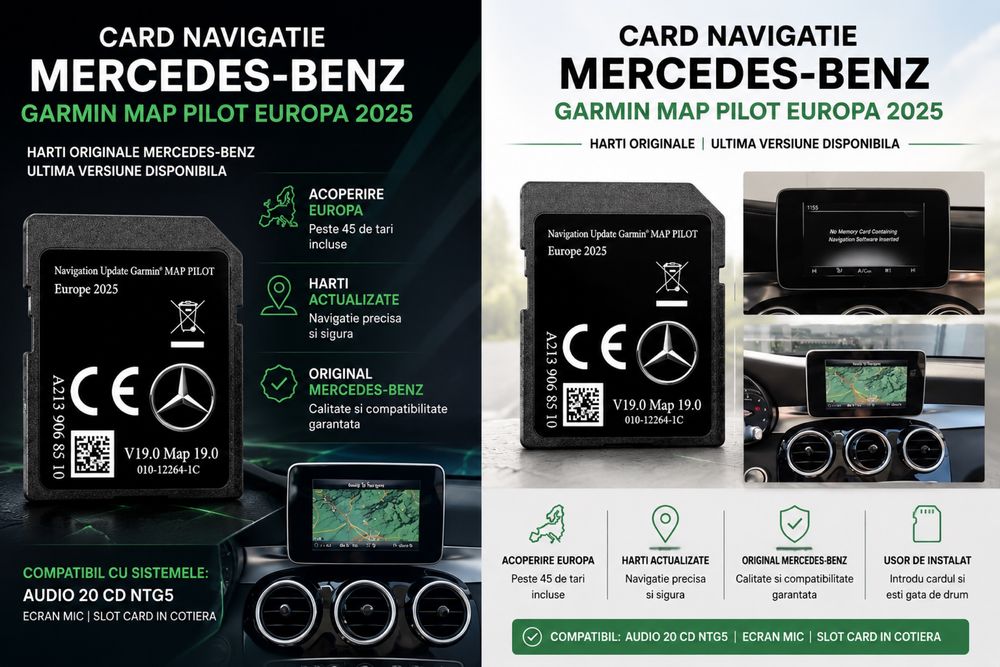Card navigatie Mercedes-Benz C-Class W205 GLC V-Class Europa 2025