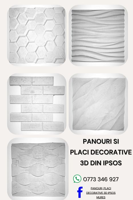 Panou Placaj decorativ 3D Ipsos diverse modele si marimi,oferim montaj