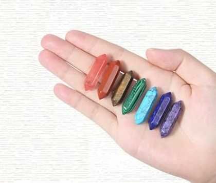 Колие с кристал / Гердан с полускъпоценни камъни . Аметист , Авантюрин