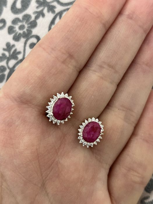 Рубиновые серьги