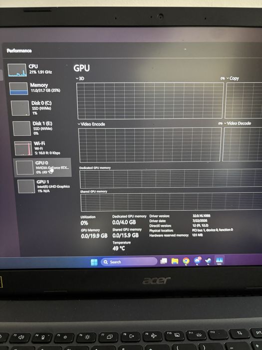 Laptop gaming Acer