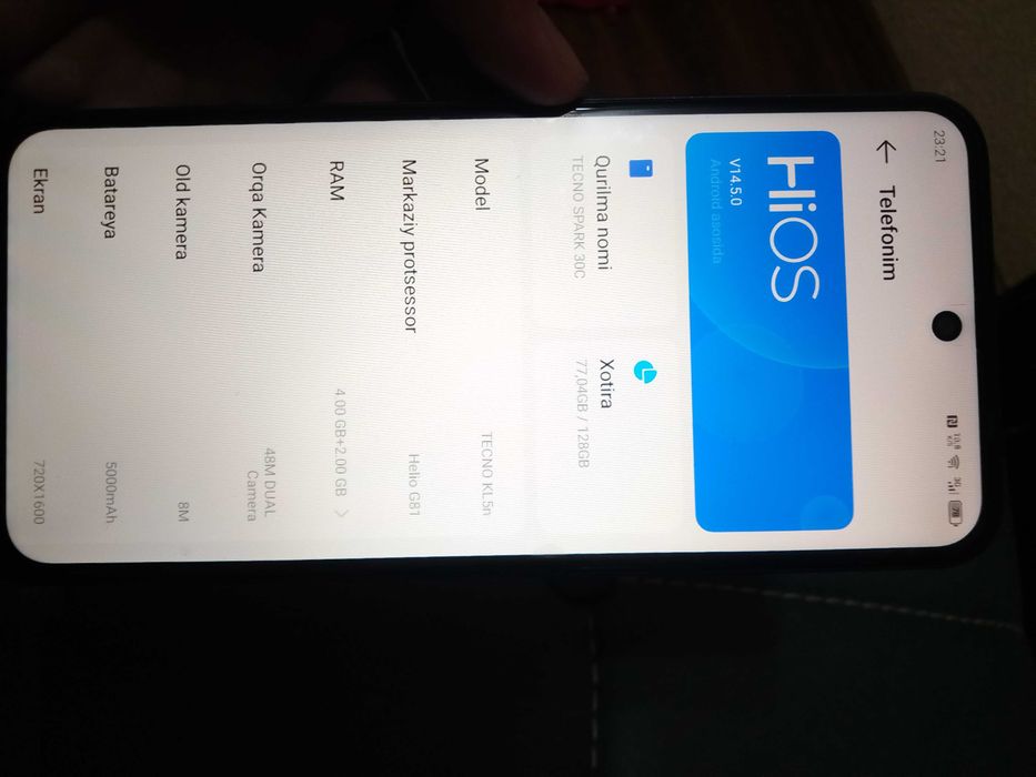 Texno spark 30C sotiladi