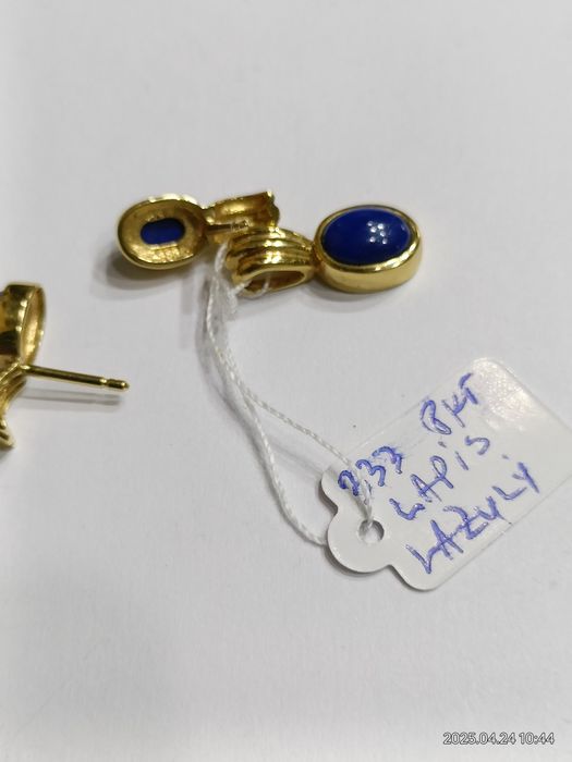 Vind set cercei și pandantiv din aur 8kt cu lapiz lazuli