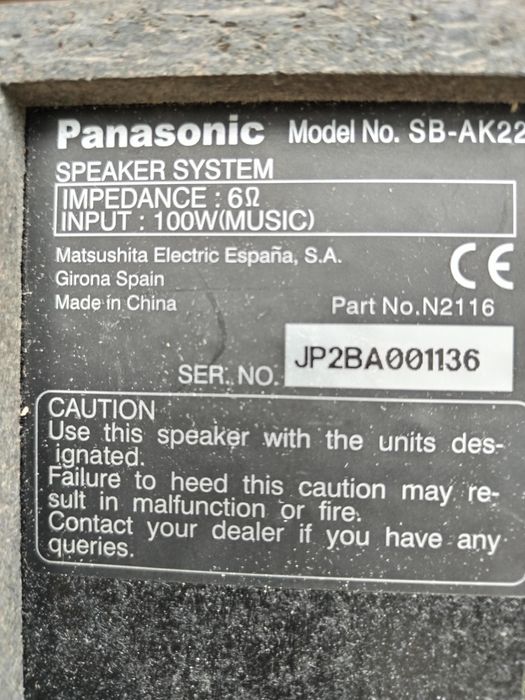 Boxe lemn Panasonic 100w