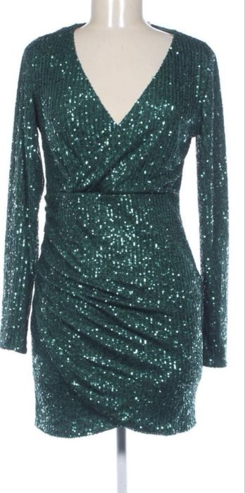 Стилна дамска рокля с пайети