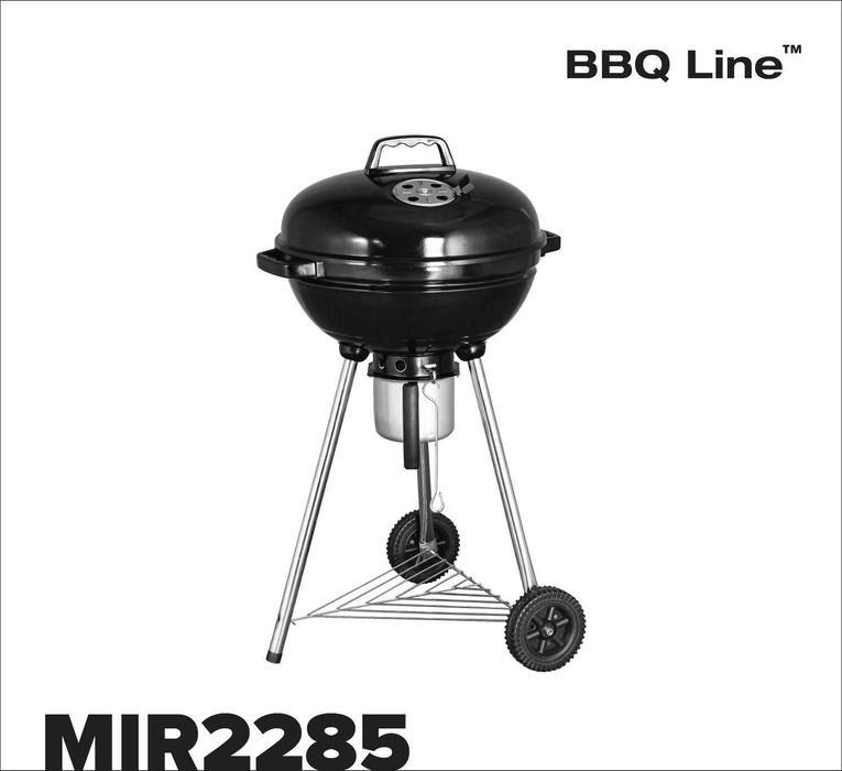 Кръгло сферично барбекю на въглища Mirpol BBQ Line (47 см) с капак и пепелник – Отлично състояние
