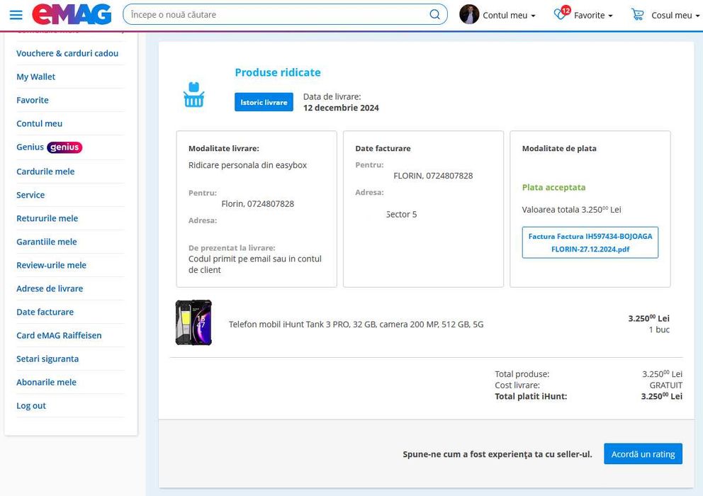 Telefon iHunt Tank 3 PRO, 32 gb, camera 200 MP, 512 gb, 5G, Video Proiector laser