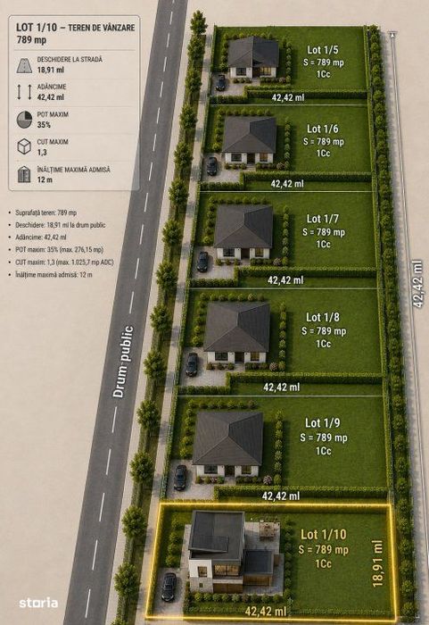 Teren 790 mp in Pantelimon, cu utilitati si asfalt.