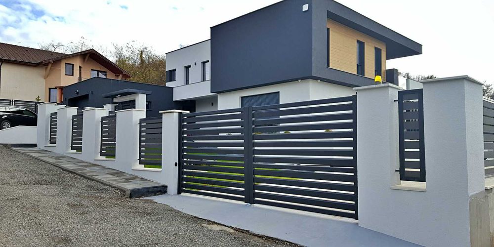 Construim Garduri si Porti din Sipca Metalica, Panou stil Jaluzele, Tabla Cutata, Fier Forjat, Plasa Bordurata, BCA, Beton si alte modele
