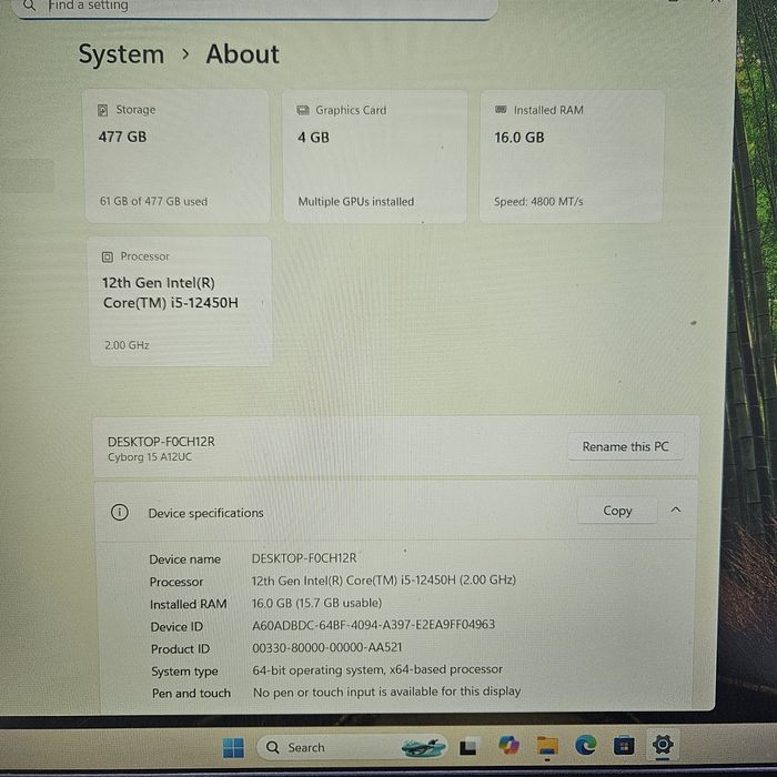 Laptop MSI I5-12450H RTX3050 16GB Zeus Amanet Vitan 4389