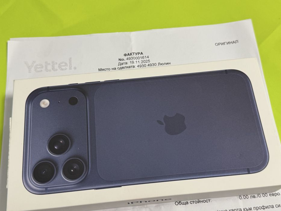 ЗАПЕЧАТАН 256GB iPhone 17 Pro Max Гаранция Yettel 2028г. Blue / Син