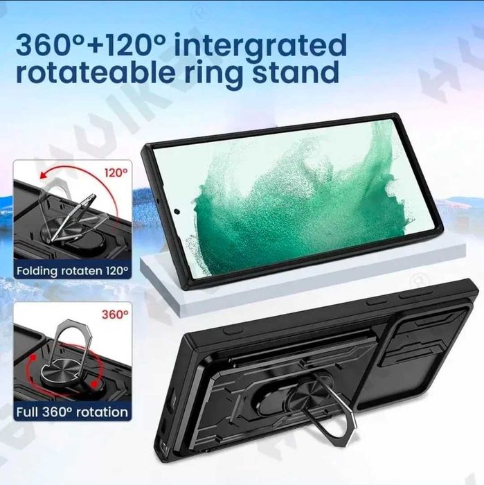 RING CARD SLOT Удароустойчив кейс за Samsung Galaxy S24 Ultra