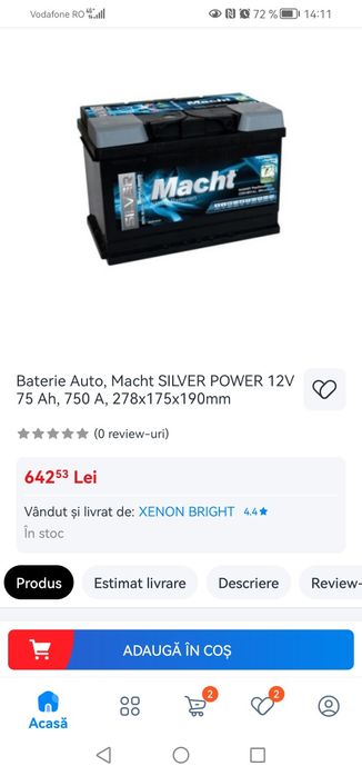 Baterie auto  75 ah