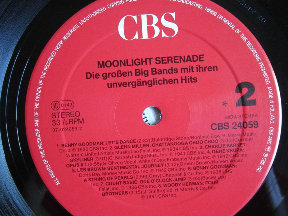 vinil  Moonlight Serenade (Jazz,Big Band,Swing) made Germany 1985