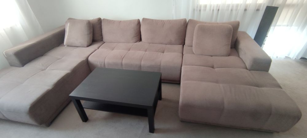 Кафява П-образна холна гарнитура ФИГАРО 360/207/168/88 СМ.