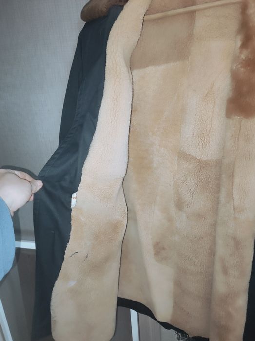 Мъжка шуба с кожена подплата