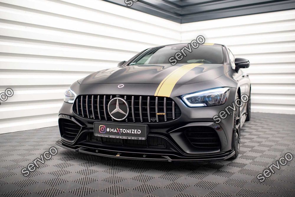 Prelungire splitter bara fata Mercedes AMG GT 63S 4-Door Coupe Aero 2018- v3 - Maxton Design