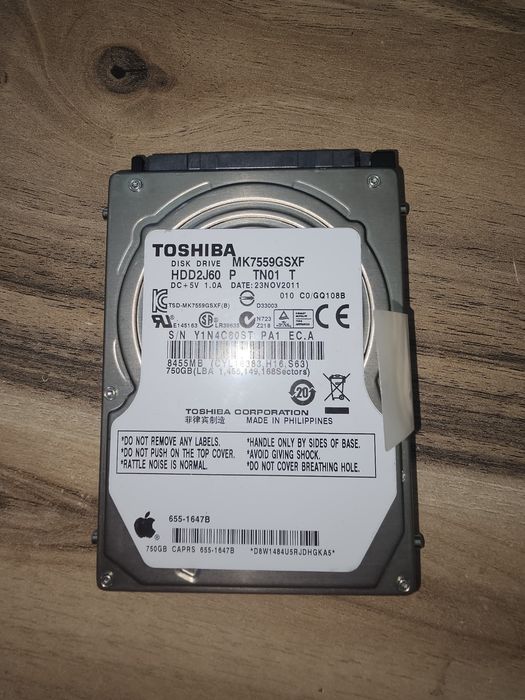 Toshiba MK7559GSXF 750GB HDD 2.5 SATA Hard Drive Hard Disk Drive за лаптоп/Notebook 100% Health