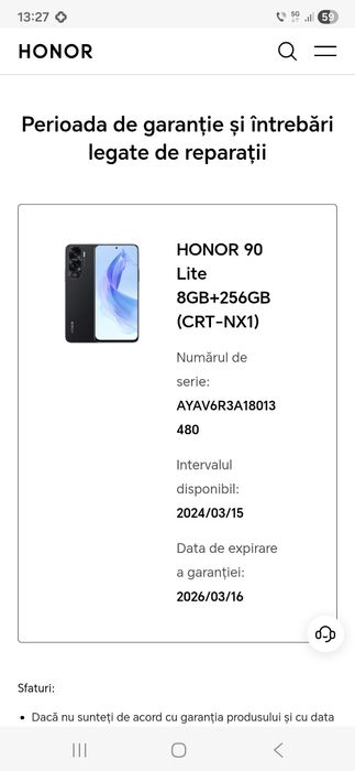 Honor 90 Lite Garantie. 350 Lei Pret fix !!
