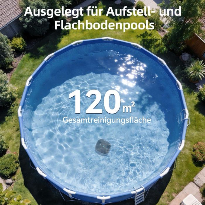 Pondee X2 robot curățare piscină 200 min autonomie încărcare rapidă 120 m² acoperire – Albastru