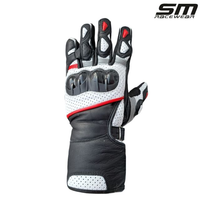 Manusi moto piele naturala SM Alp Red-White-Black S, M, L, XL, 2XL Noi