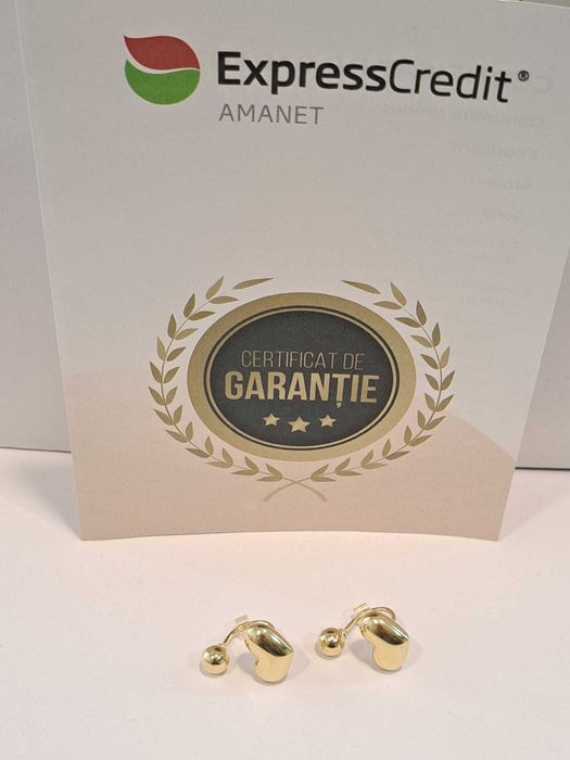 (AG41) Cercei aur, 14k b5498.4 Certificat de garantie