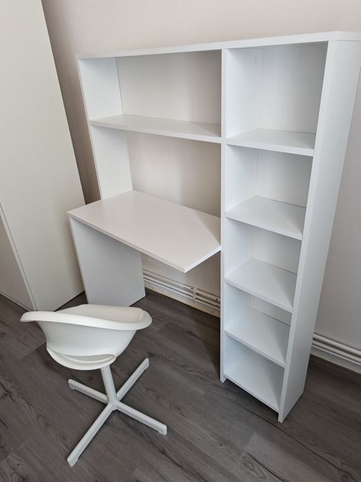 Set Birou cu Scaun, culoare alb, 113,2 x 141,8 x 40cm