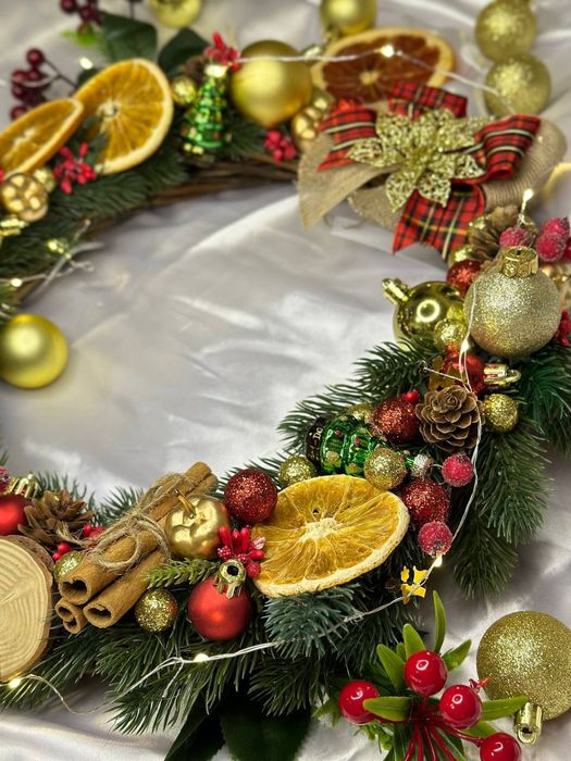 Новогодний декор, венок ручной работы