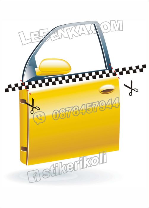 Такси ленти за врати квадрати шахматни квадратчета за такси фолио