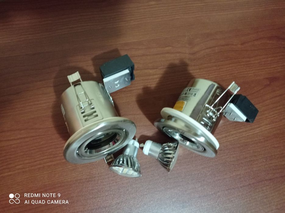 Осветителни тела -хромирани LED лампи,лунички,противопожарни за таван