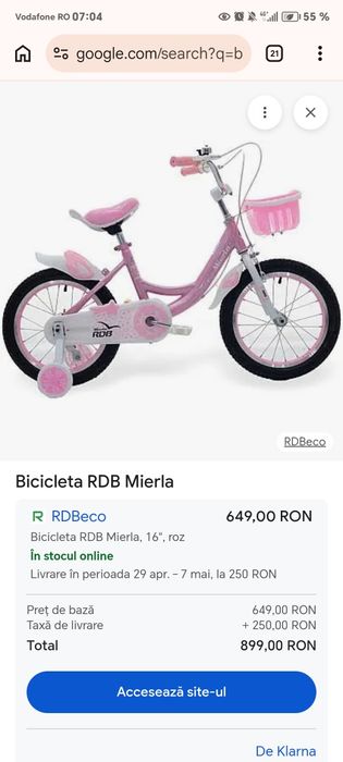 Bicicleta mierla mov 16"