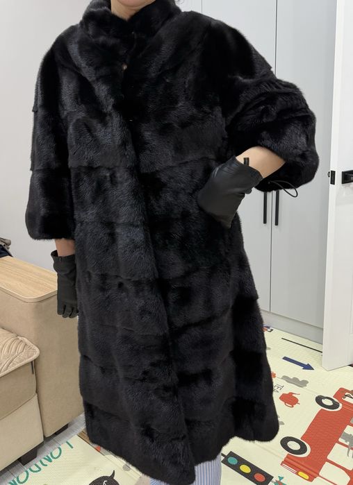 Норковая шуба, черный бриллиант