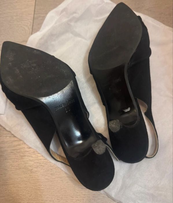 Black suede real leather kitten heels slingback Gardenia Copenhagen