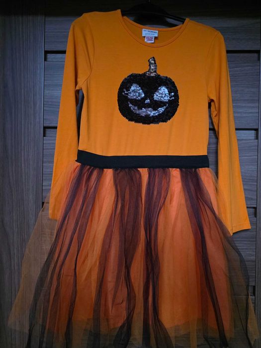 Rochie Halloween dovleac paiete reversibile LC Waikiki 8-9 ani (128-134 cm)