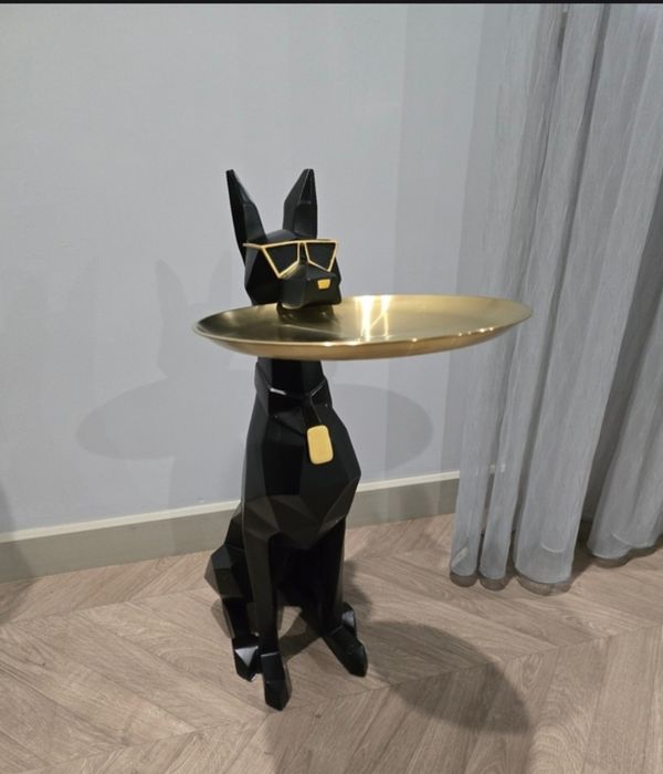 Скульптура из смолы "Джентльмен с собакой", 74 см