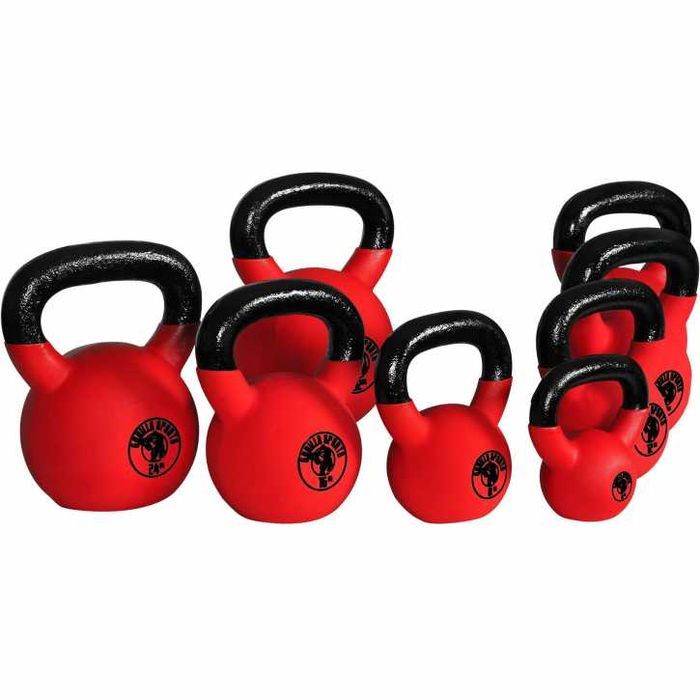 Pachet Kettlebell de fier, acoperit - 42 KG: 12 + 14 + 16 KG